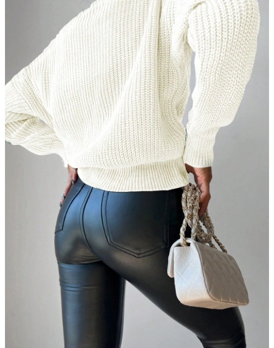 Düğme Detay Triko Bluz