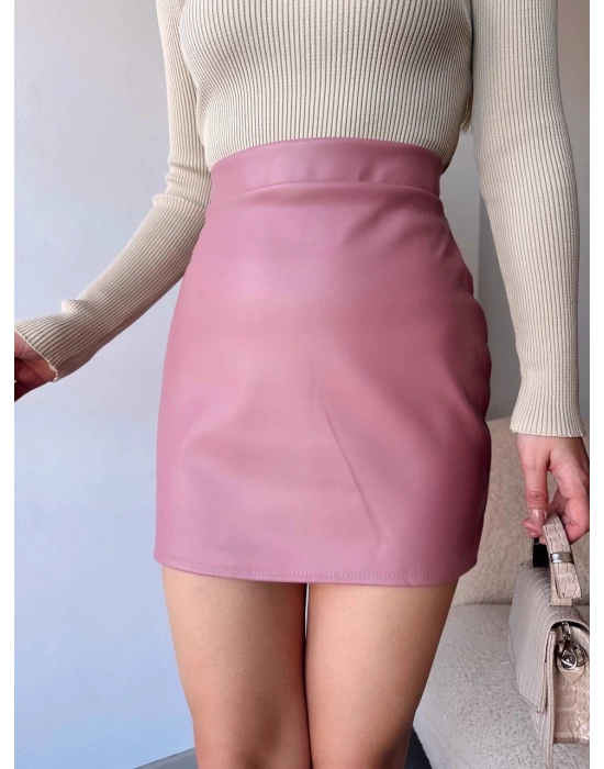 Düz deri etek pudra h24468