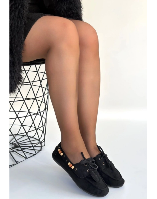 Elora Siyah Süet Babet