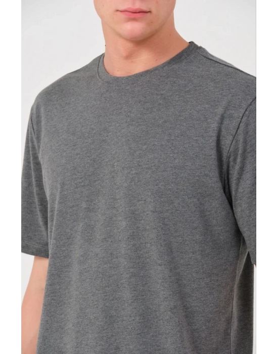 Erkek 24/1 Düz A Kalite Oversize T-shirt - Antrasit
