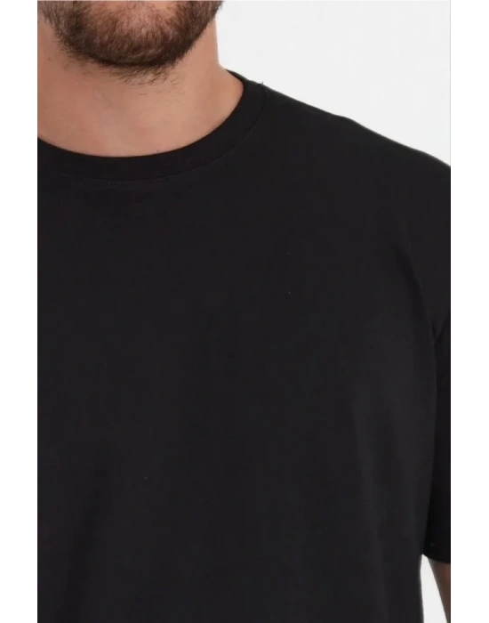 Erkek 24/1 Düz A Kalite Oversize T-shirt - Siyah