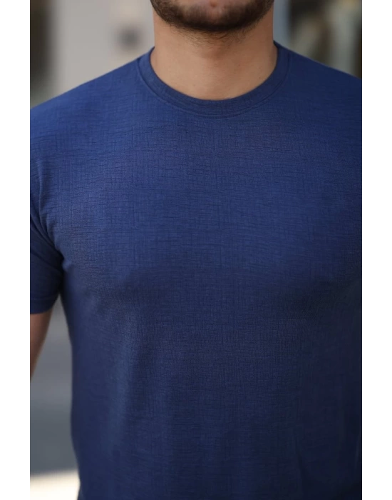Erkek Ağaç Kabuğu Desenli Kısa Kollu T-shirt