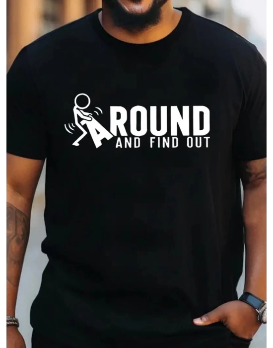 Erkek Around Baskılı Süprem T-shirt