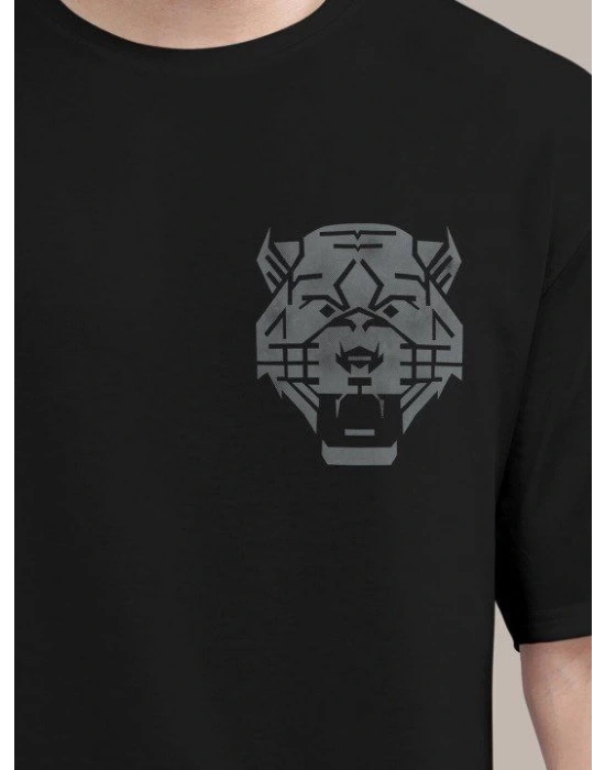 Erkek Baskılı Oversize T-shirt - Siyah