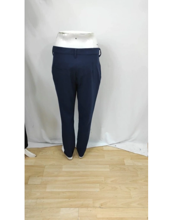 Erkek Belden Düğmeli Cepli Dokuma Pantolon