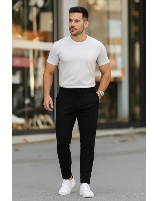 Erkek Beli Bağcıklı Jogger Pantolon