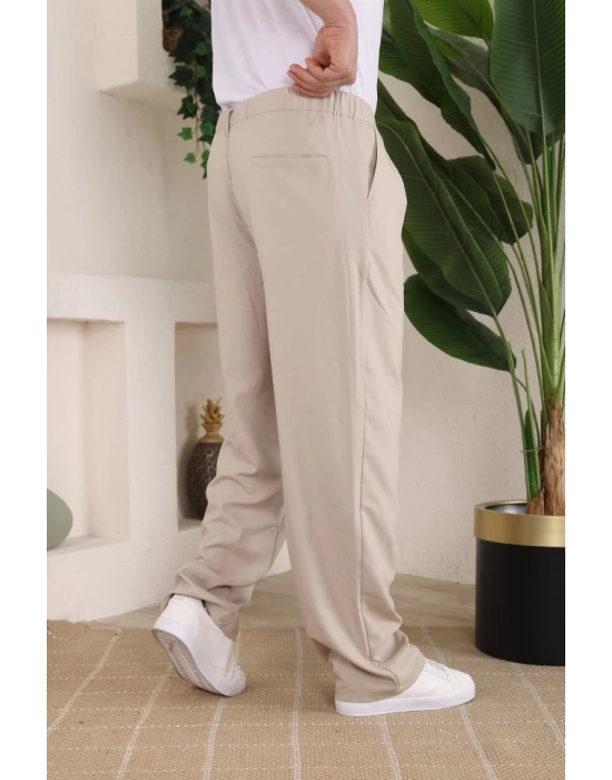 Erkek Beli Lastikli Pileli Baggy Pantolon