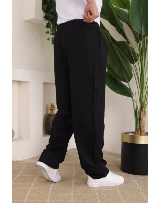 Erkek Beli Lastikli Pileli Baggy Pantolon