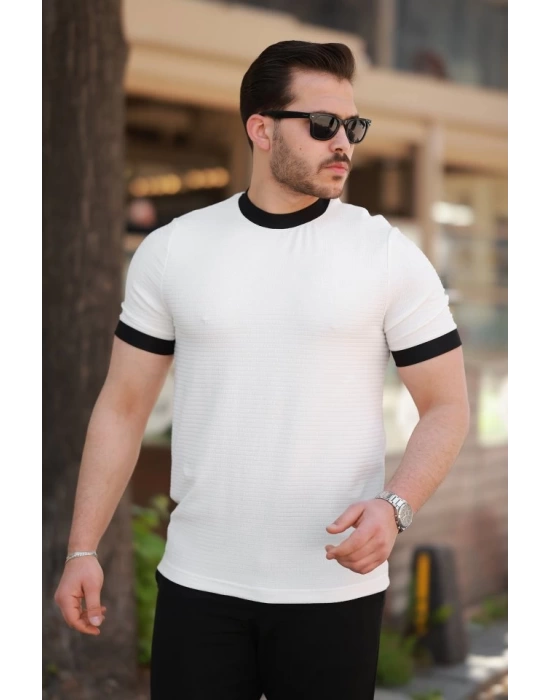 Erkek Bisiklet Yaka örme Pamuklu Kumaş Kısa Kollu T-shirt