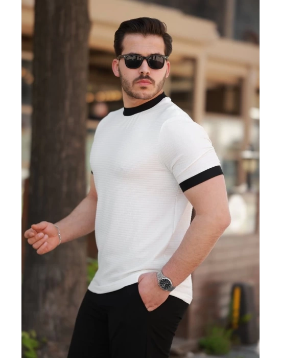 Erkek Bisiklet Yaka örme Pamuklu Kumaş Kısa Kollu T-shirt