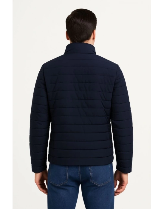 Erkek Bomber Mont Ceket – Su İtici Kumaş, Kapitone Astarlı, Fermuarlı, Kışlık - Lacivert