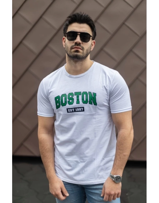 Erkek Boston Baskılı Süprem T-shirt