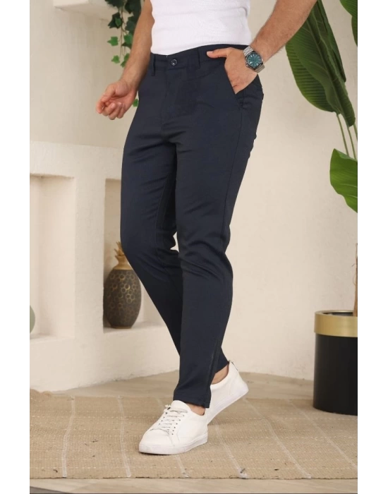 Erkek Casual Slim Fit Cord Desenli Kumaş Pantolon
