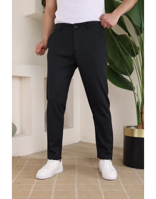 Erkek Casual Slim Fit Cord Desenli Kumaş Pantolon