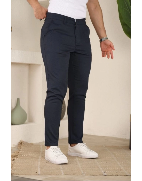 Erkek Casual Slim Fit Cord Desenli Kumaş Pantolon