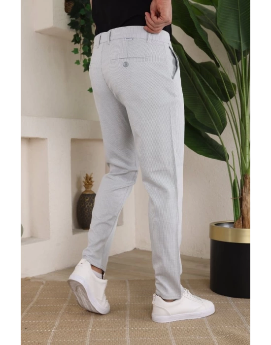 Erkek Casual Slim Fit Cord Desenli Kumaş Pantolon