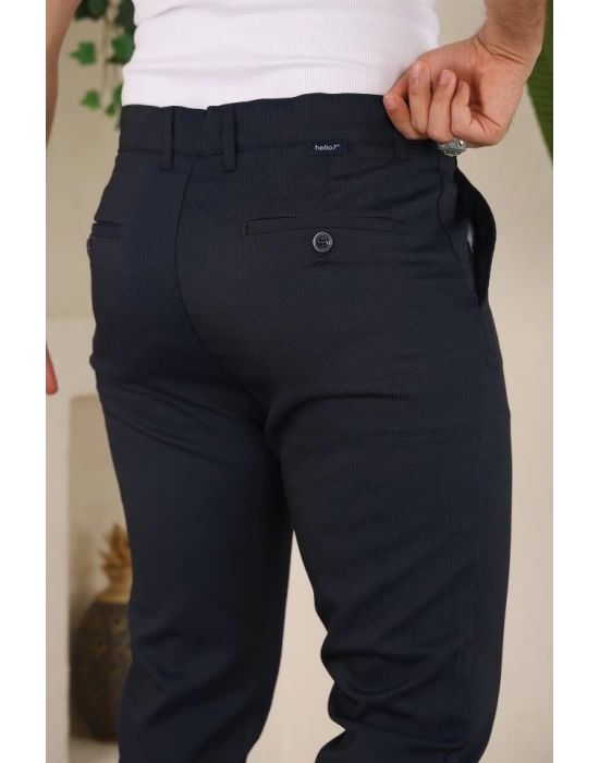 Erkek Casual Slim Fit Cord Desenli Kumaş Pantolon