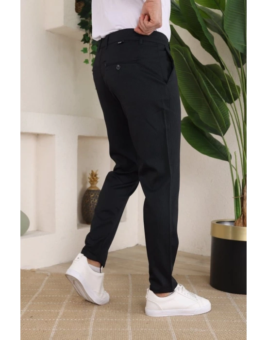 Erkek Casual Slim Fit Cord Desenli Kumaş Pantolon