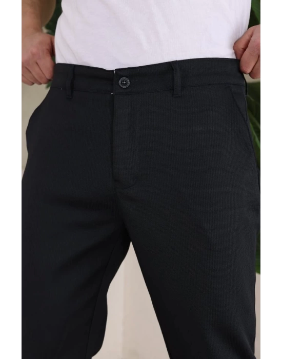 Erkek Casual Slim Fit Cord Desenli Kumaş Pantolon