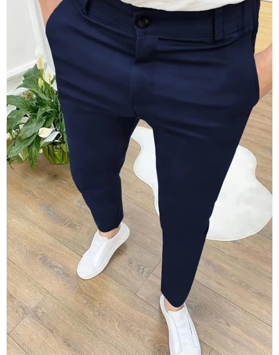 Erkek Cepli Slimfit Atlas Pantolon