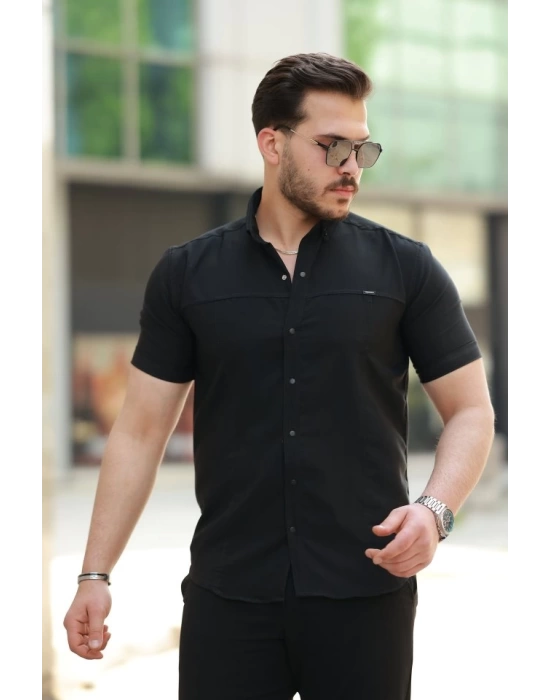 Erkek çıtçıt Düğmeli Kısa Kollu Gömlek
