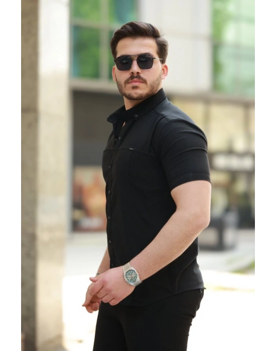 Erkek çıtçıt Düğmeli Kısa Kollu Gömlek