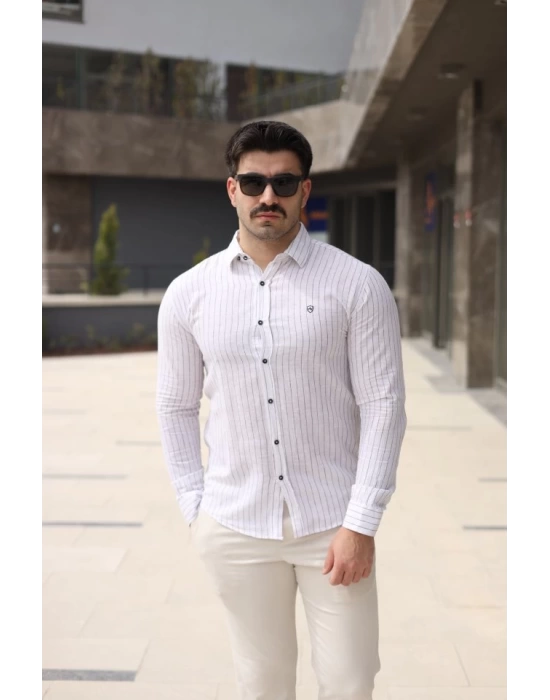 Erkek çizgi Desenli Gömlek
