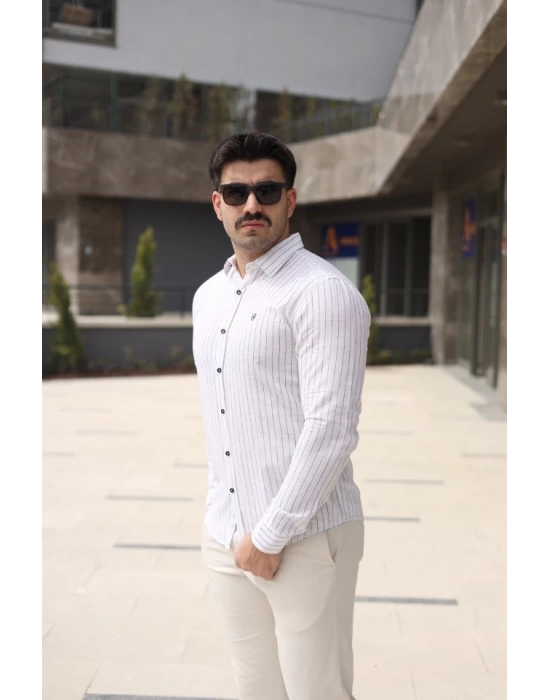 Erkek çizgi Desenli Gömlek