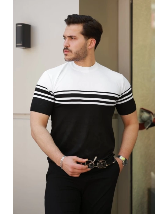Erkek çizgili Kısa Kollu T-shirt