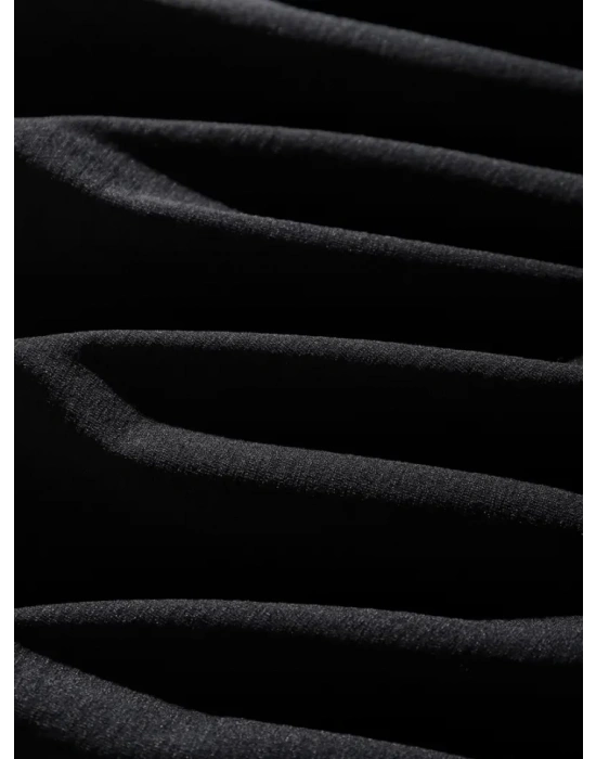 Erkek Dağ Grafikli Tişört, Yaz Için Büyük Beden Rahat T-shirt - Siyah