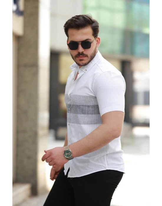 Erkek Desenli Kısa Kollu Gömlek