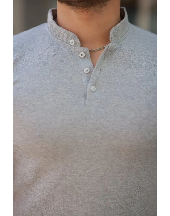 Erkek Hakim Yaka Dokuma Pamuklu Kumaş Kısa Kollu T-shirt