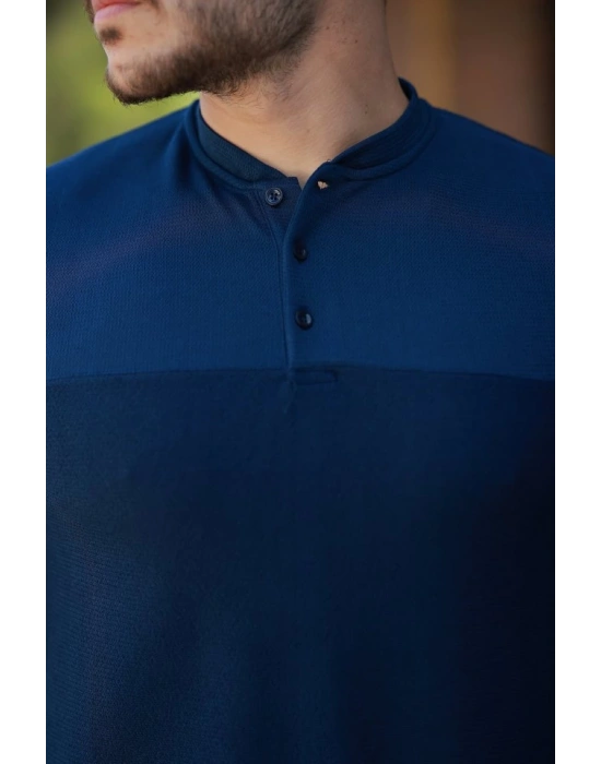 Erkek Hakim Yakalı Kısa Kollu Pamuklu T-shirt