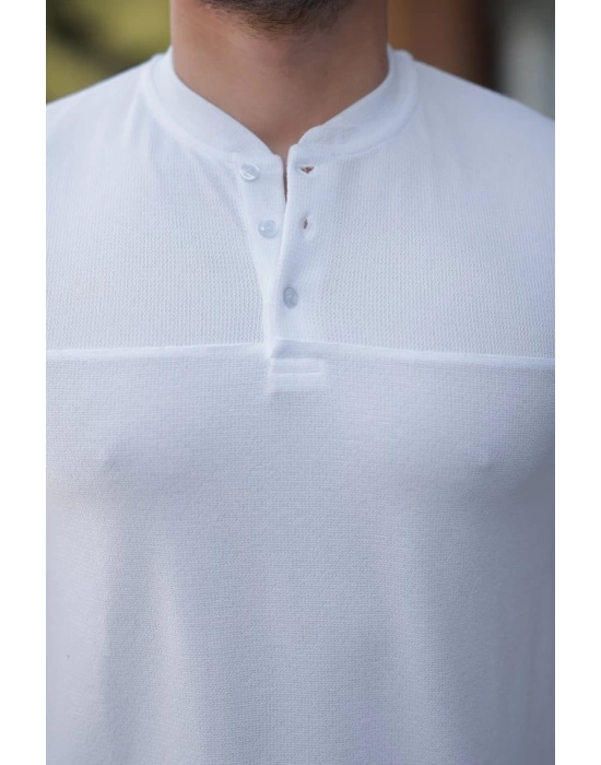 Erkek Hakim Yakalı Kısa Kollu Pamuklu T-shirt
