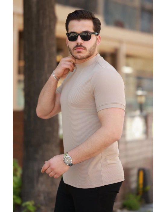 Erkek Yarım Balıkçı Yaka Kısa Kollu T-shirt