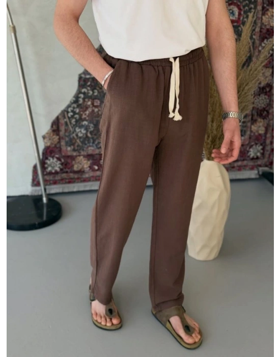 Erkek İthal Yıkamalı Keten Pantolon