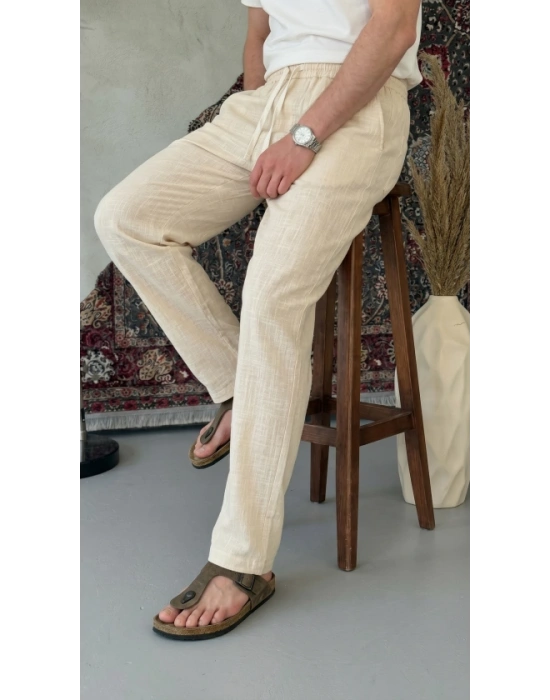 Erkek İthal Yıkamalı Keten Pantolon