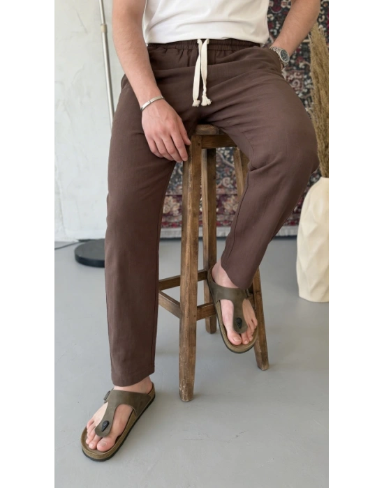 Erkek İthal Yıkamalı Keten Pantolon