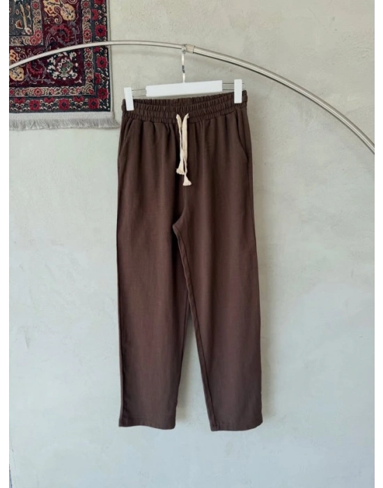 Erkek İthal Yıkamalı Keten Pantolon