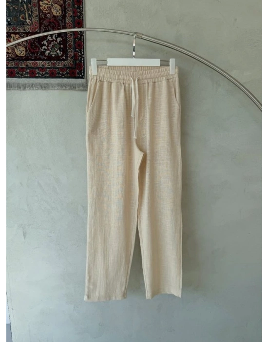 Erkek İthal Yıkamalı Keten Pantolon