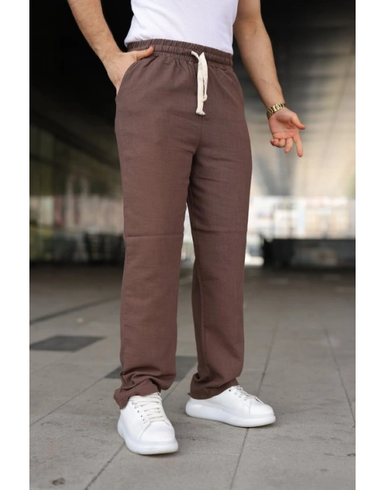 Erkek İthal Yıkamalı Keten Pantolon