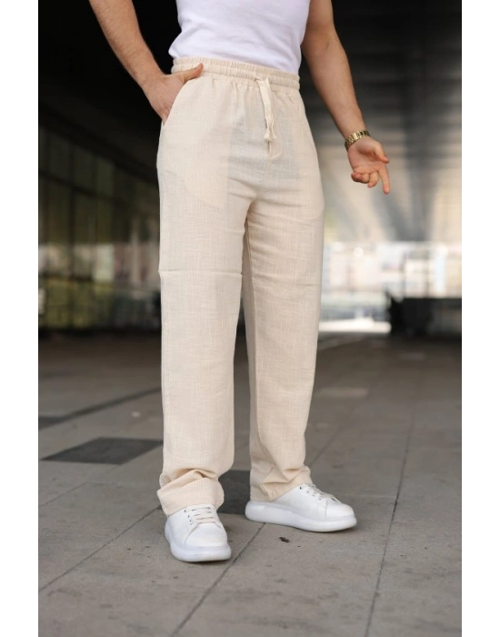 Erkek İthal Yıkamalı Keten Pantolon