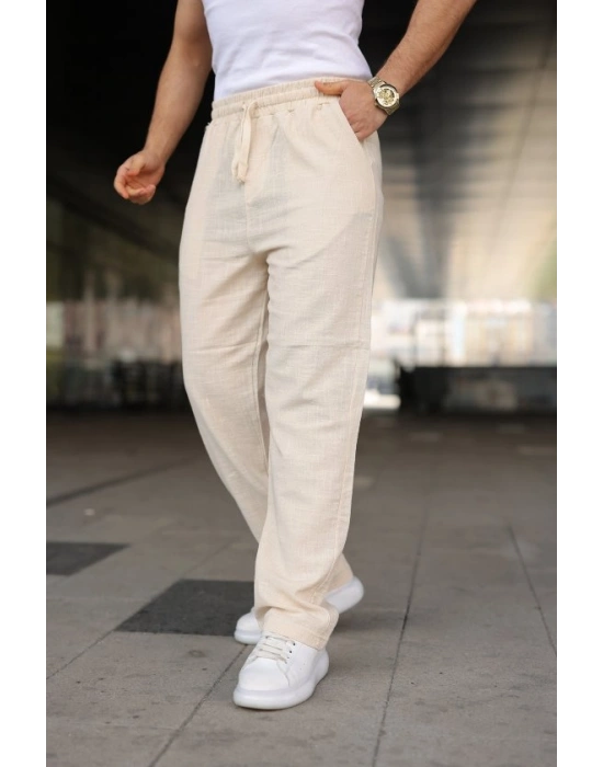 Erkek İthal Yıkamalı Keten Pantolon