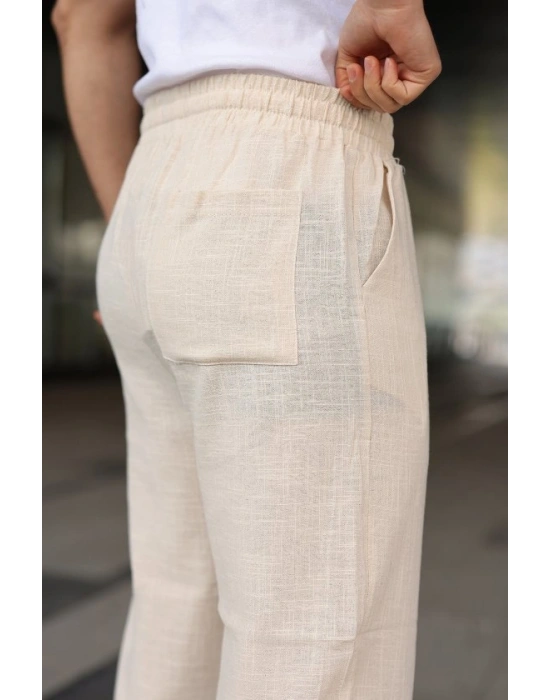 Erkek İthal Yıkamalı Keten Pantolon