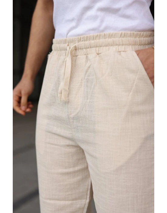 Erkek İthal Yıkamalı Keten Pantolon