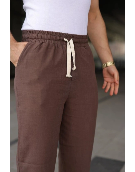 Erkek İthal Yıkamalı Keten Pantolon