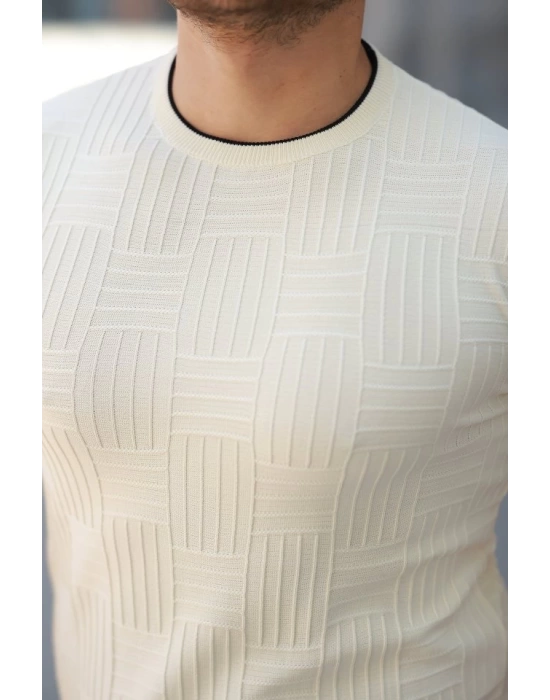 Erkek Jakarlı Ribanalı Kısa Kollu T-shirt