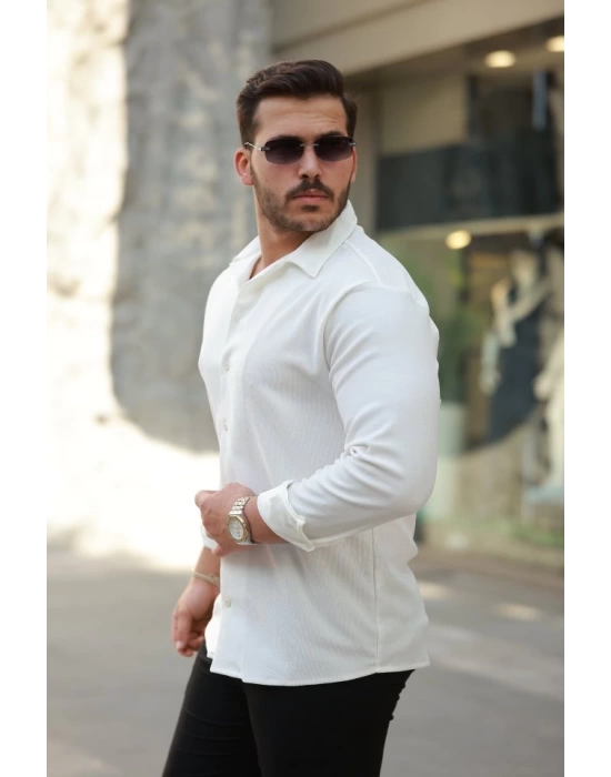 Erkek Kadife Dokulu Uzun Kollu Gömlek