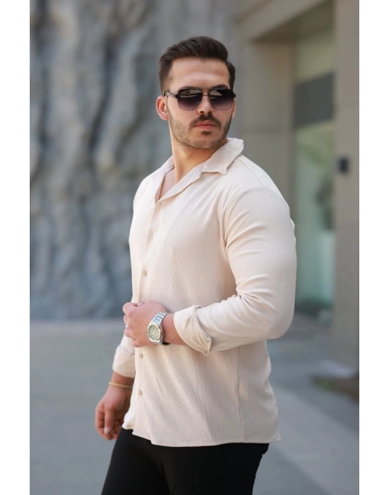 Erkek Kadife Dokulu Uzun Kollu Gömlek