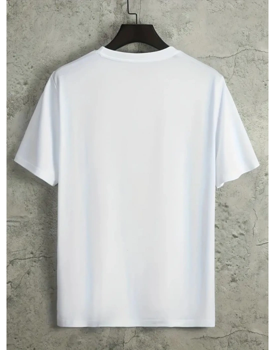 Erkek Kısa Kollu Bisiklet Yaka Baskılı Süprem Tişört